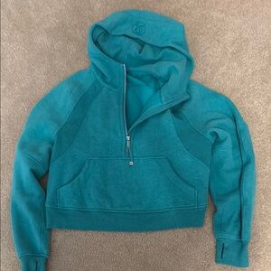 luluemon Kelly Green Scuba Half-Zip with Hood